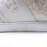 Christian Dior Dior Star shearling-lined white leather sneakers, authentic pre-owned, gently worn, size 38