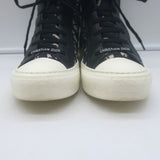 Christian Dior Walk'n'Dior high-top sneakers in navy Oblique stretch-knit with leather trim, authentic pre-owned