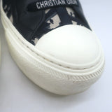Christian Dior Walk'n'Dior high-top sneakers in navy Oblique stretch-knit, authentic pre-owned, gently worn