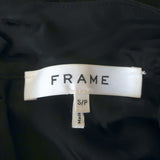 FRAME Keyhole Blouse Black Jacquard Stripe Silk Size Small Long Sleeve Top