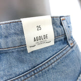 AGOLDE Quinn High Rise Denim Mini Skirt Devotee Blue Size 25 NEW