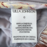 Ulla Johnson Nora Tie-Strap Ruched Peplum Tank Top Multi Printed Silk Size 0