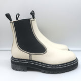 Proenza Schouler Lug Sole Chelsea Boots White Leather Size 38.5