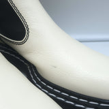 Proenza Schouler Lug Sole Chelsea Boots White Leather Size 38.5