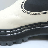 Proenza Schouler Lug Sole Chelsea Boots White Leather Size 38.5
