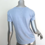 Officine Generale Lara Linen T-Shirt Sky Blue Stretch Jersey Size Extra Small