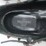 Valentino Noir Rockstud Caged Ballet Flats Black Leather Size 37.5