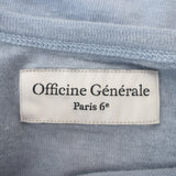 Officine Generale Lara Linen T-Shirt Sky Blue Stretch Jersey Size Extra Small
