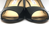 Jimmy Choo Baxen Peep Toe Wedge Pumps Black Patent Leather Size 38.5