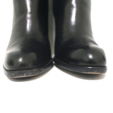 Costume National Cuffed Knee High Boots Black Leather Size 39