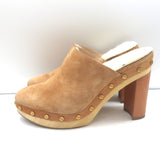 Veronica Beard Grita Clogs Tan Suede Size 6 Platform Mules