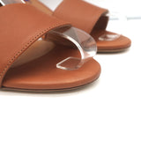 Ralph Lauren Purple Label Ankle Strap Block Heel Sandals Brown Leather Size 38.5