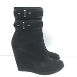 Givenchy Wedge Ankle Boots Black Suede Size 39
