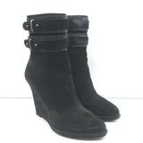 Givenchy Wedge Ankle Boots Black Suede Size 39