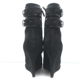 Givenchy Wedge Ankle Boots Black Suede Size 39