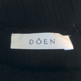 Doen Seine pointelle tank top in black cotton, authentic luxury pre-owned, gently worn.
