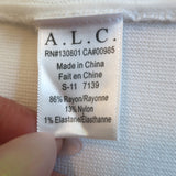 A.L.C. Theresa Sleeveless A-Line Dress White Fringed Knit Size Small