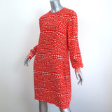 Stella McCartney Dress Gabel Heart Print Silk Size 44 Long Sleeve Shift