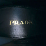 Prada Zip-Back Ankle Boots Taupe Suede Size 38.5