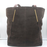 Lanvin Miss Sartorial Tote Dark Brown Suede Large Shoulder Bag