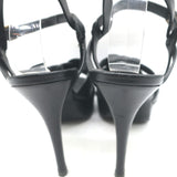Saint Laurent Tribute 75 Platform Sandals Black Leather Size 40 T-Strap Heels