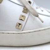 Valentino Rockstud Untitled Sneakers White Leather Size 39