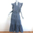 Brochu Walker Havana Top & Tiered Midi Skirt Set Washed Chambray Size Medium