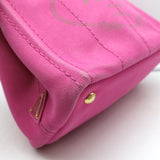 Prada Canapa Logo Tote Pink Canvas Small Shoulder Bag