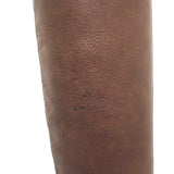 Prada Pointed Toe Flat Knee High Boots Brown Leather Size 38.5