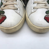 Gucci Ace Floral-Embroidered Low Top Sneakers White Leather Size 37