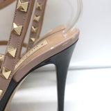 Valentino Rockstud caged slingback pumps in black patent and poudre leather, authentic pre-owned, size 38