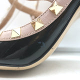 Valentino Rockstud caged slingback pumps in black patent and poudre leather, authentic pre-owned, size 38