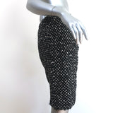 Chanel Tweed Skirt Black/White Wool-Blend Size 38