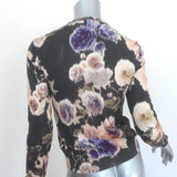 Christian Dior Jeweled-Neck Cardigan Black/Multi Floral Print Size US 6