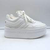Celine Block Platform Low Top Sneakers White Leather Size 35