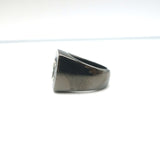 Chanel A21 Crystal CC Square Ring Black Enamel Size 5.5
