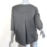 Marni Pleated-Back Blouse Dark Gray Satin Size 40