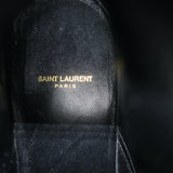 Saint Laurent Star Studded Lace-Up Combat Boots Black Leather Size 40.5
