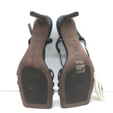 Brunello Cucinelli Monili Crisscross Sandals Black Leather Size 37.5 NEW