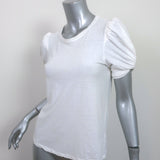 A.L.C. Kati Puff Sleeve Tee White Cotton Size Small Short Sleeve Top