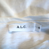 A.L.C. Kati Puff Sleeve Tee White Cotton Size Small Short Sleeve Top