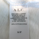 A.L.C. Kati Puff Sleeve Tee White Cotton Size Small Short Sleeve Top