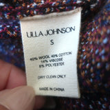 Ulla Johnson Sabra Jacquard Midi Skirt Navy/Orange Floral Print Size Small