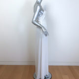 Prada Lace-Trimmed Maxi Slip Dress White Crepe de Chine Size 40 NEW