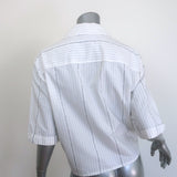 Off-White c/o Virgil Abloh Popeline Tie-Front Pinstripe Shirt White Size 40