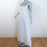 Prada Lace-Trimmed Maxi Slip Dress White Crepe de Chine Size 40 NEW