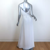 Prada Lace-Trimmed Maxi Slip Dress White Crepe de Chine Size 40 NEW