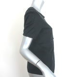 Chanel Beaded T-Shirt Black Jersey Size 38 Short Sleeve Top