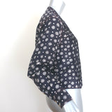 Isabel Marant Etoile Pleated Blouse Navy Floral Print Size 34 Long Sleeve Top