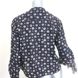 Isabel Marant Etoile Pleated Blouse Navy Floral Print Size 34 Long Sleeve Top